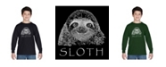 LA Pop Art Boy's Word Art Long Sleeve T-Shirt - Sloth